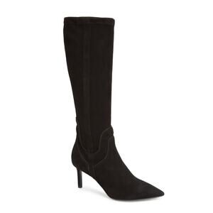 Aquatalia Mariel Suede Knee High Boots in Black SZ 7.5